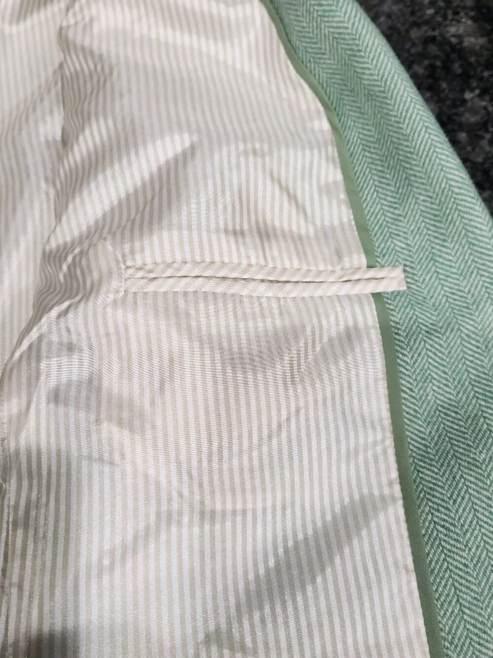 J crew Teal Herringbone wool blend Holland blazer button closure